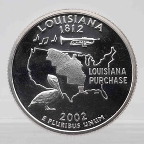 2002 American Proof Silver Quarter Louisiana