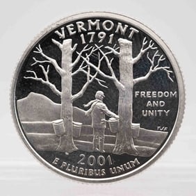 2001 American Proof Silver Quarter Vermont