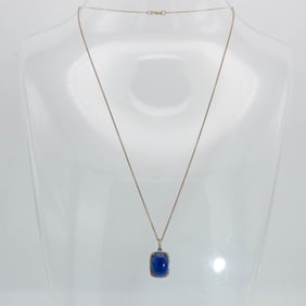 Sterling Silver Natural Lapis Lazuli Pendant