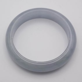 Chinese Translucent White Jade Bangle