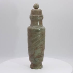 Old Chinese Carved Jade Perfume Bottle