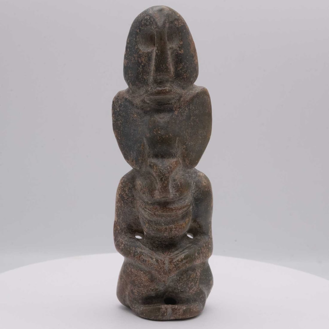 Old Columbian Carved Stone Sitting Figure (1 of 6)