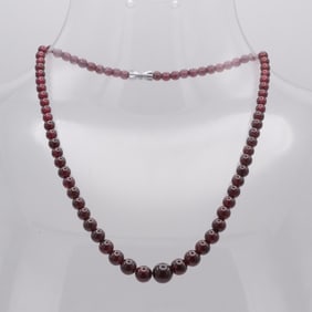Vintage Natural Garnet Bead Necklace