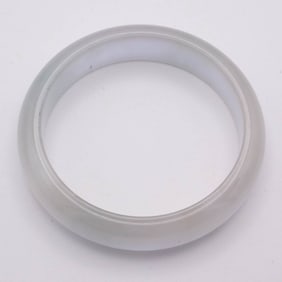Chinese Translucent White Jade Bangle
