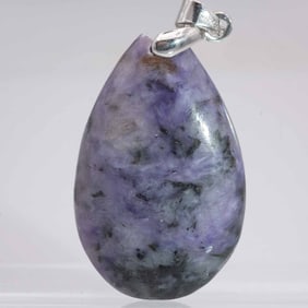 18KGP Natural Purple Charoite Gemstone Pendant
