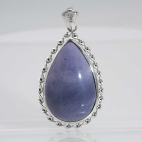 Vintage Natural Blue Quartz Teardrop Pendant