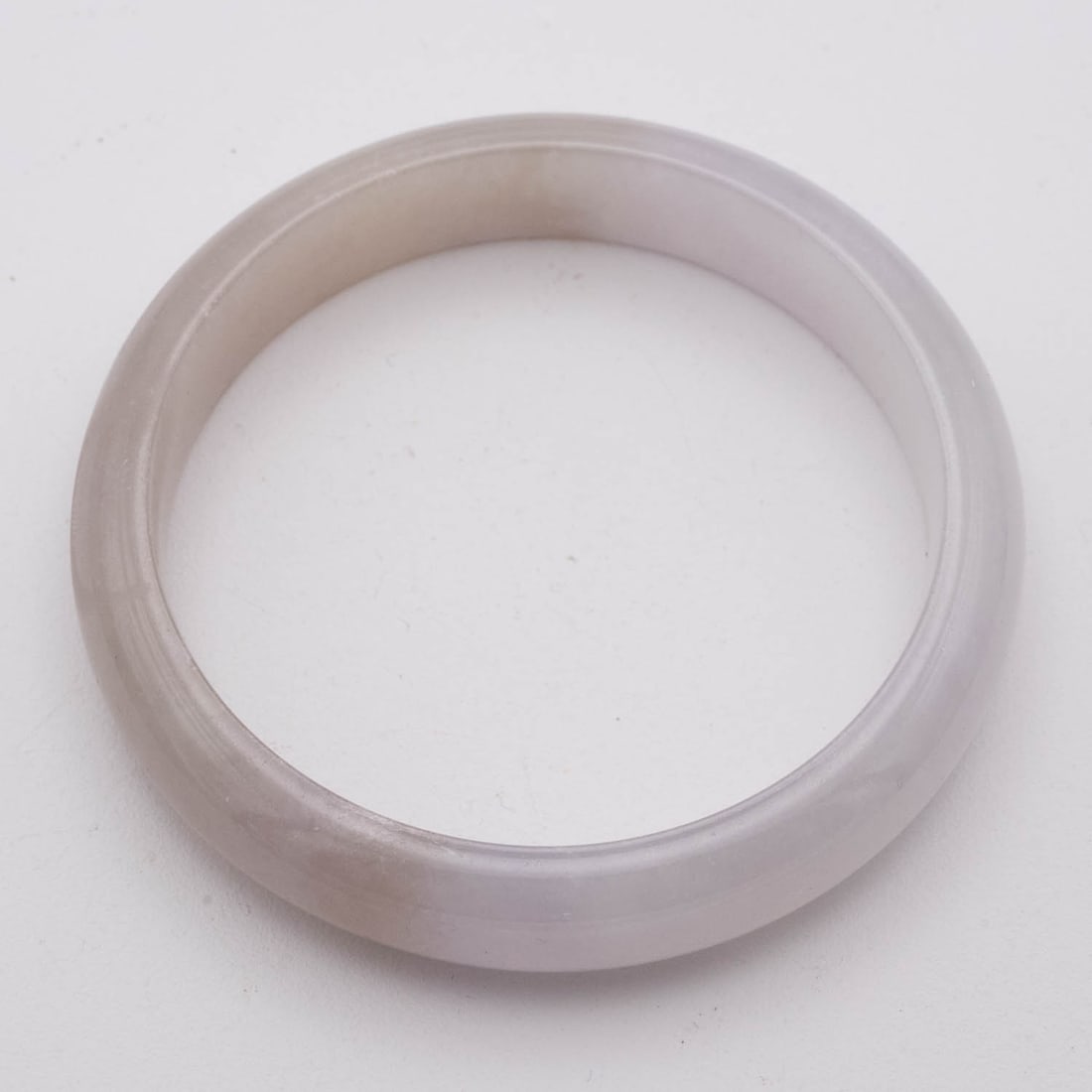 Chinese Carved White Jadeite Bangle (1 of 3)