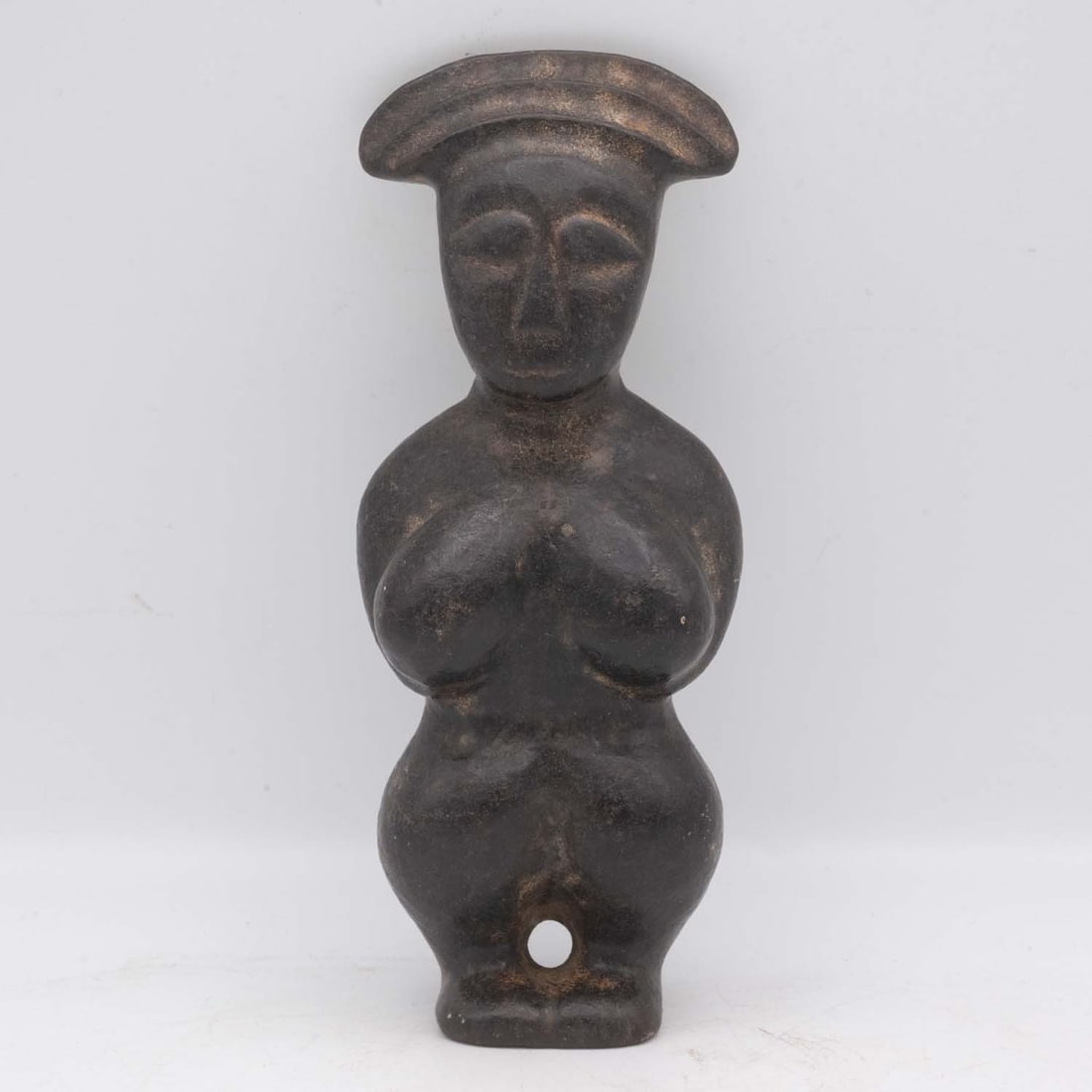 Chinese Hongshan Culture Stone Prayer Sculpture: Medium: Stone Size: 6x2.5x1.8 inches Age/Detail: Chinese Hongshan Culture Condition: great overall, check photo for condition reference. Provenance: Collection from Estate in Tribecca LiveShipping is 