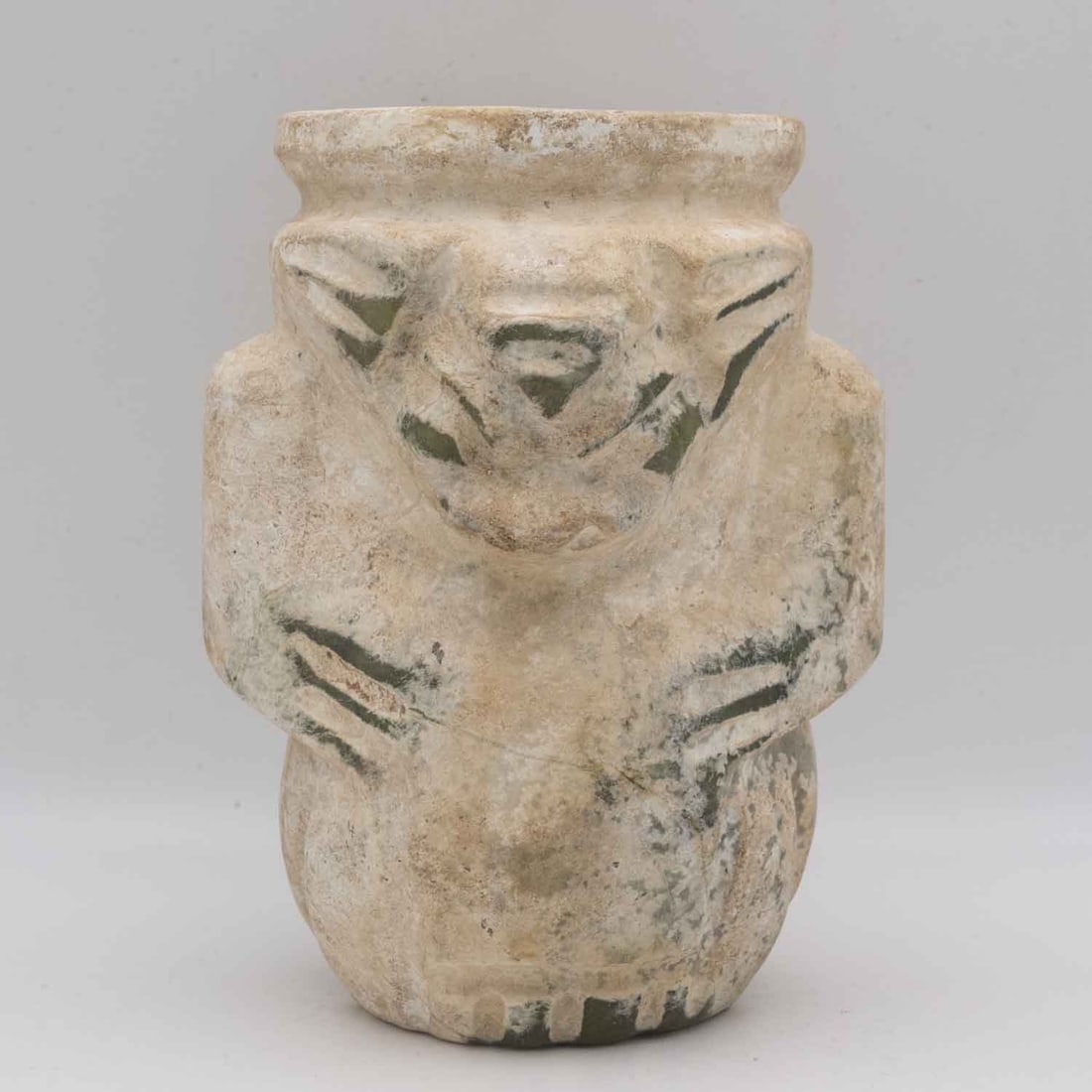 Antique Chinese Hongshan Culture Calcified Jade Ritualistic Item: Medium: Calcified Jade Size: 5.8x4.2x4 inches Age/Detail: Antique Chinese Hongshan Culture Condition: great overall, check photo for condition reference. Provenance: Collection from Estate in Tribecca