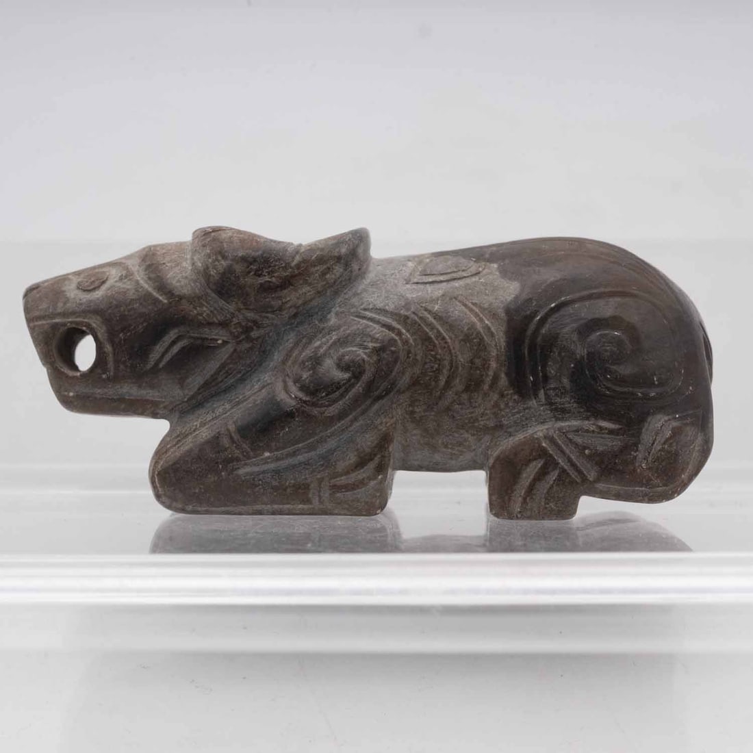 Old Chinese Hongshan Culture Jade Beast Figure: Medium: Jade Size: 3.3x1.5x1.5 inches Age/Detail: Old Chinese Hongshan Culture Condition: great overall, check photo for condition reference. Provenance: Collection from Estate in Tribecca LiveShippin
