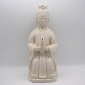 Old Chinese Blanc De Chine White Porcelain Court Servant Pot