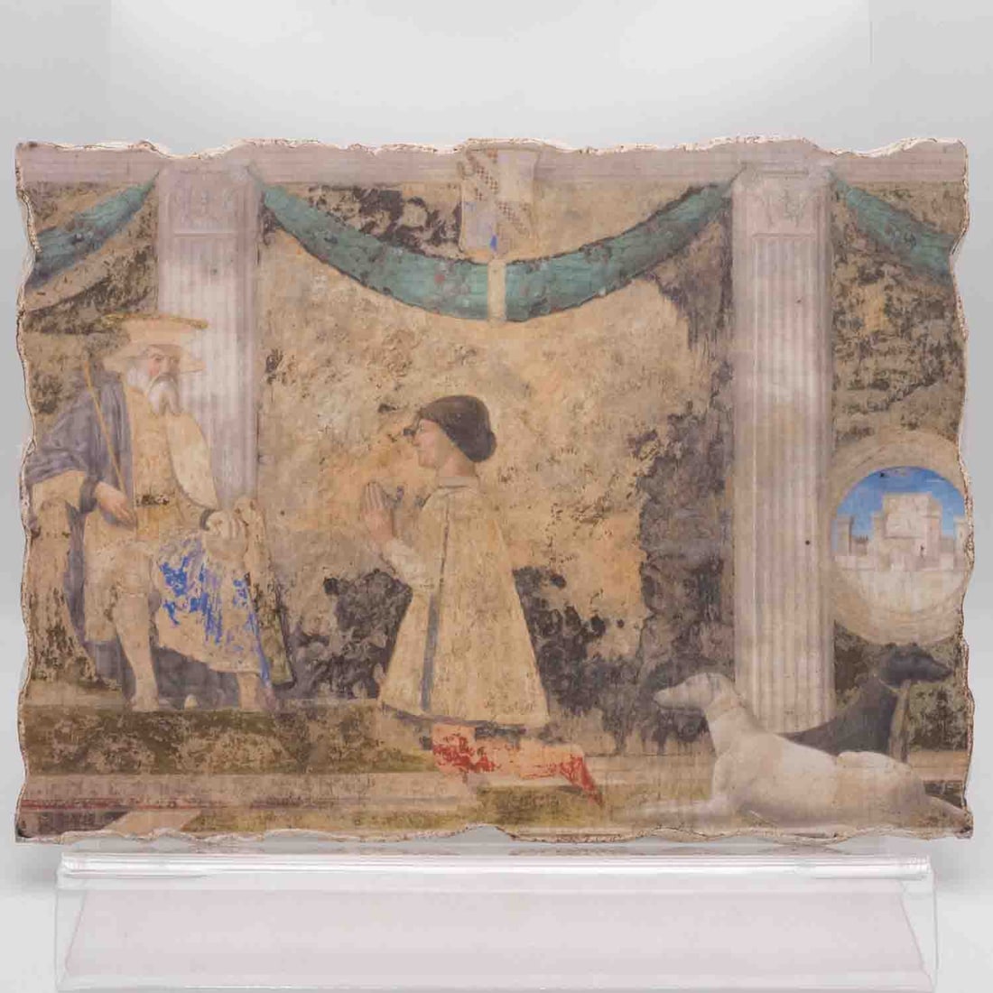 After Piero della Francesca Pictography Made by Bottega Artigiana Tifernate: Medium: Pictography Size: 10x7.5x0.6 inches Age/Detail: After Piero della Francesca Condition: great overall, check photo for condition reference. Italian pictography fresco-style reproduction after P