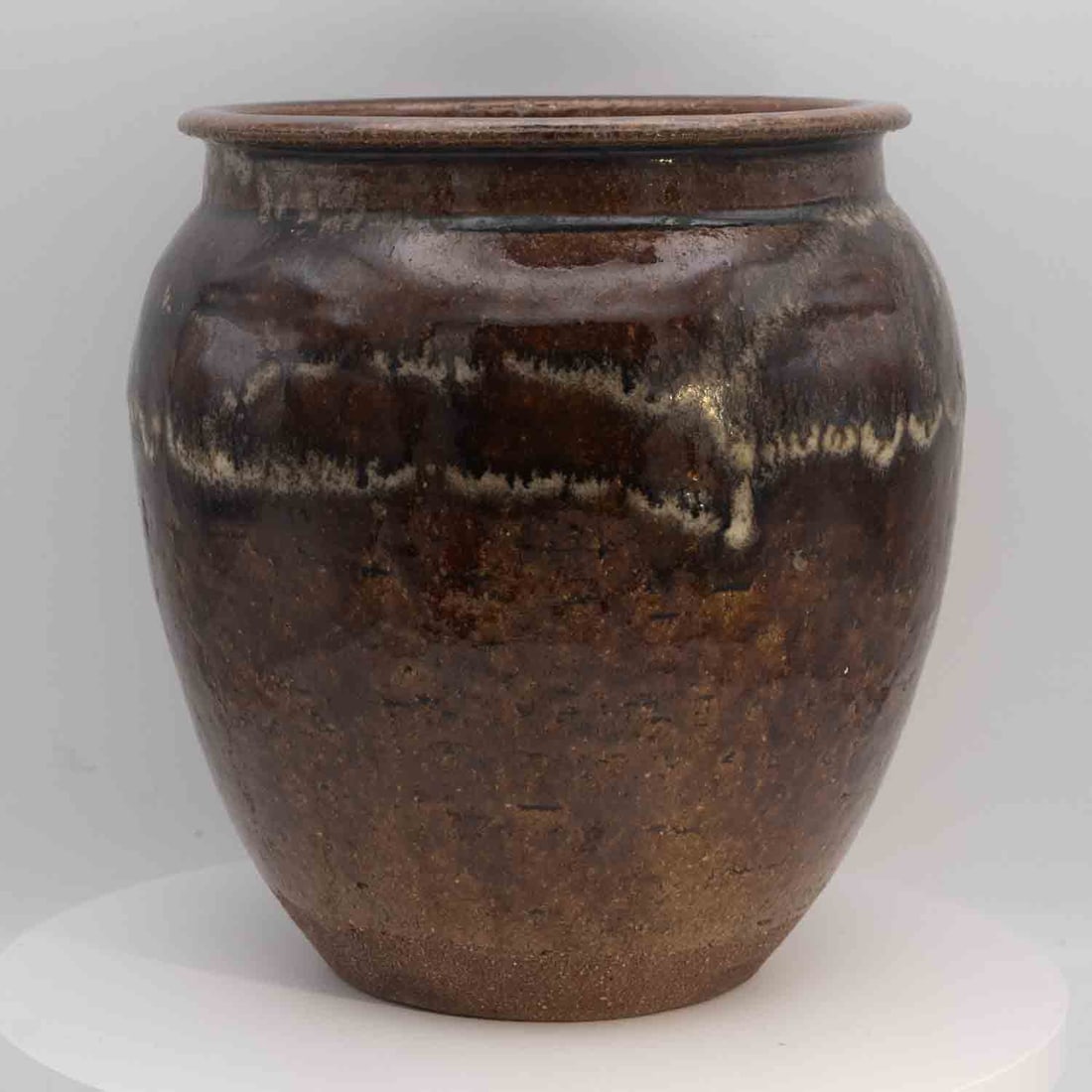Antique Chinese Brown Glaze Pottery Large Urn (1 of 7)