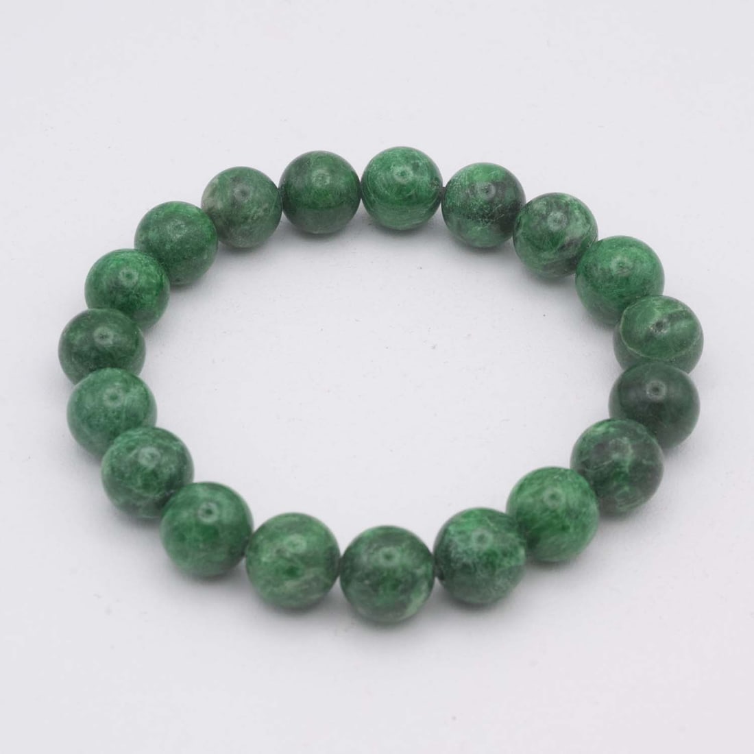 Natural Green Jadeite Bead Bracelet (1 of 3)