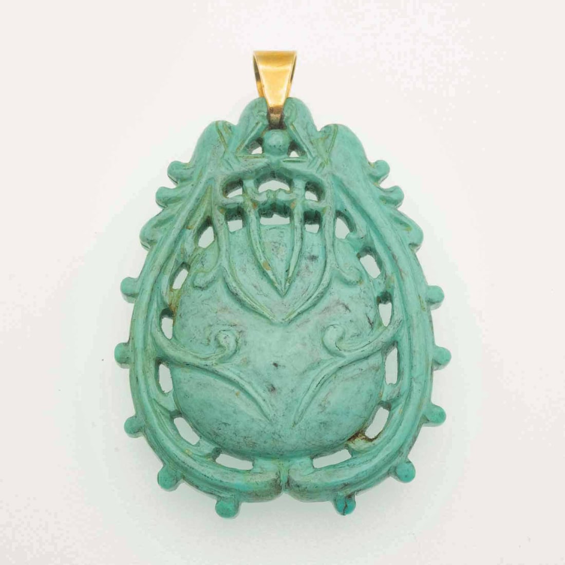 14K Gold Latch Antique Turquoise Pendant (1 of 4)