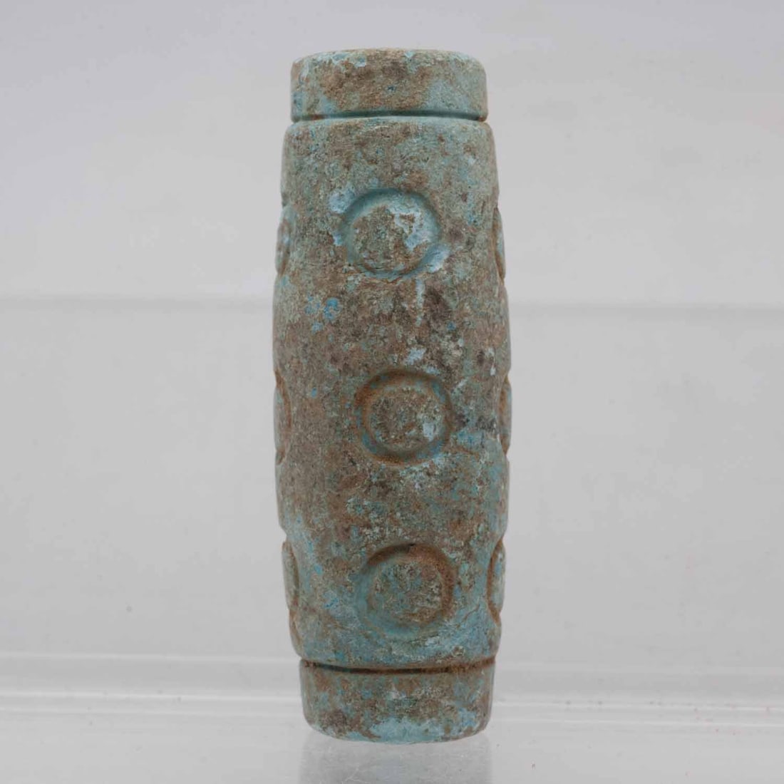 Old Chinese Carved Stone Bead: Medium: Stone Size: 2.5x1x1 inches Age/Detail: Old Chinese Carved Condition: great overall, check photo for condition reference. Provenance: Collection from Estate in Tribecca LiveShipping is NOT a pa