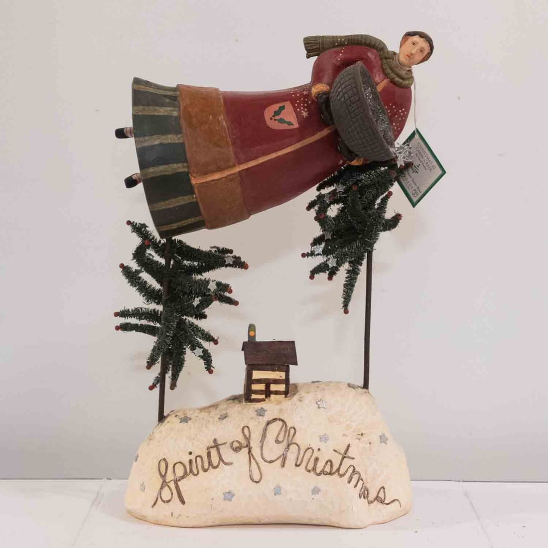 Vintage Wood Spirit Of Christmas Angel: Medium: Wood Size: 15x9.5x5 inches Age/Detail: Vintage Condition: great overall, check photo for condition reference. Provenance: Collection from Estate in Tribecca LiveShipping is NOT a part of the a