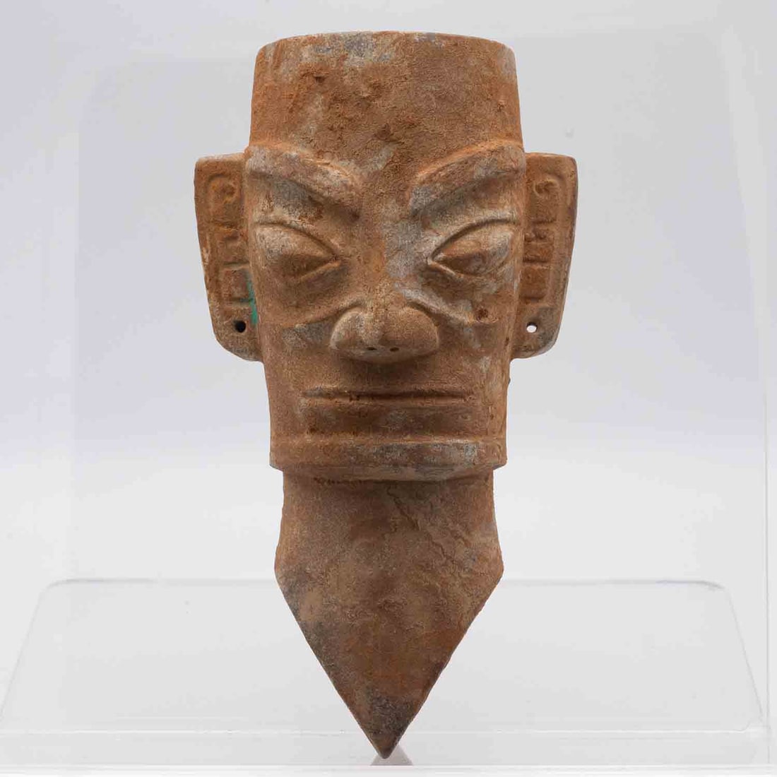 Old Chinese Bronze Head Sculpture: Medium: Bronze Size: 7x4x3.3 inches Age/Detail: Old Chinese Condition: great overall, check photo for condition reference. Provenance: Collection from Estate in Tribecca Please view all the photos as