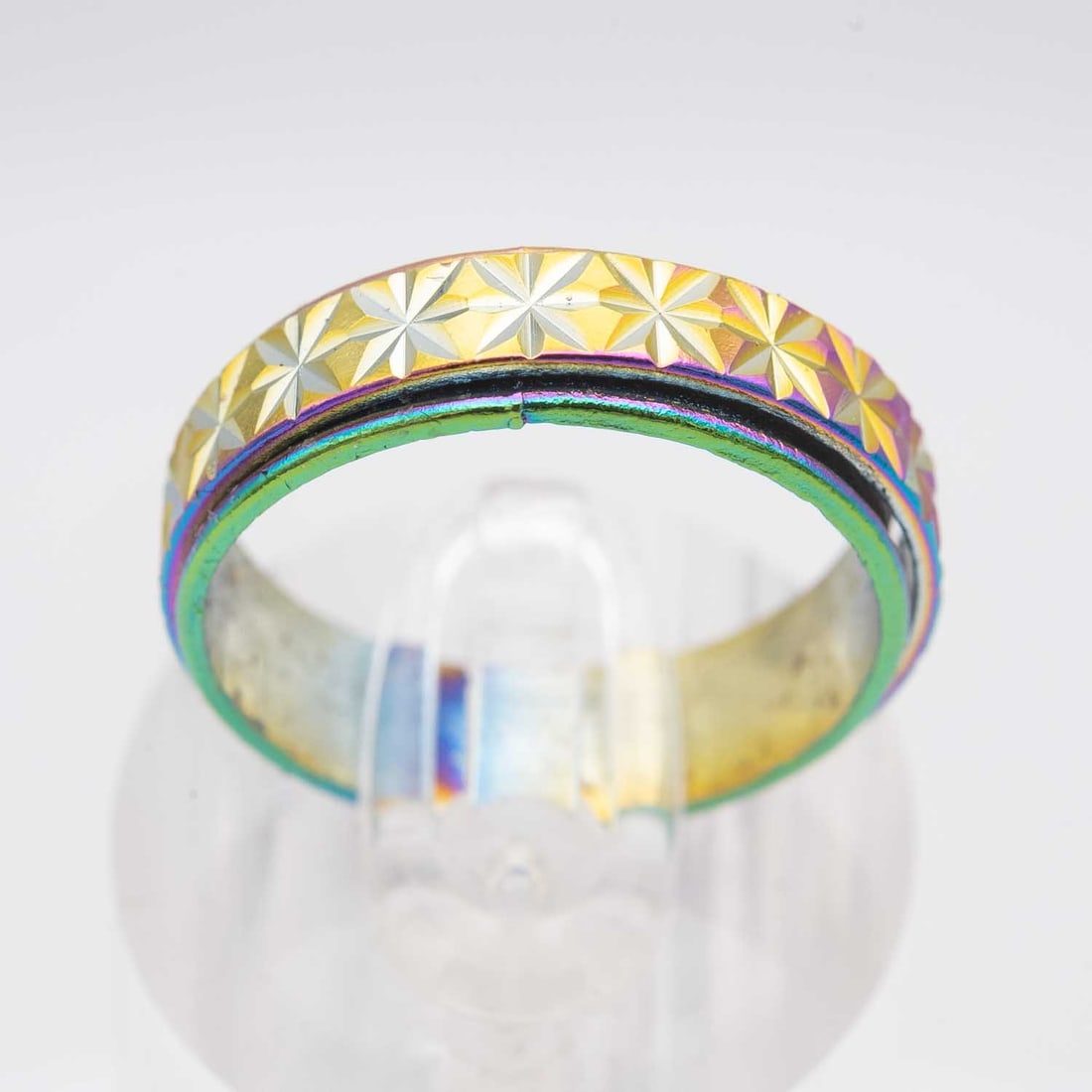 Rainbow Stainless Steel Spinner Ring (1 of 3)