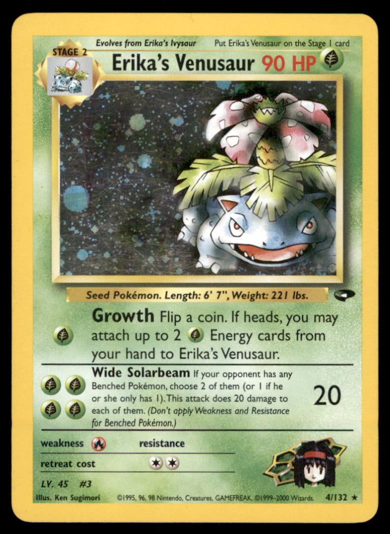 Erika's Venusaur Gym Challenge #004/132 Holo Pokemon Card (1 of 2)