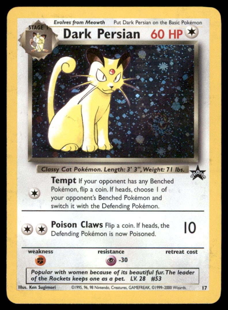 Dark Persian WoTC Promo #17/53 Holo Pokemon Card (1 of 2)