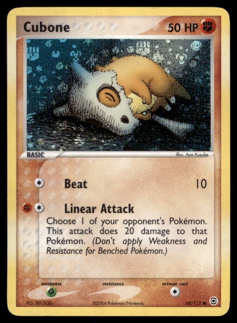 Cubone FireRed & LeafGreen #60/112 Holo Pokemon Card: We offer combined shipping on multiple items. Buyers may also arrange their own shipping. LiveShipping is a separate and independent option for shipping that is NOT a part of the auction house or thei