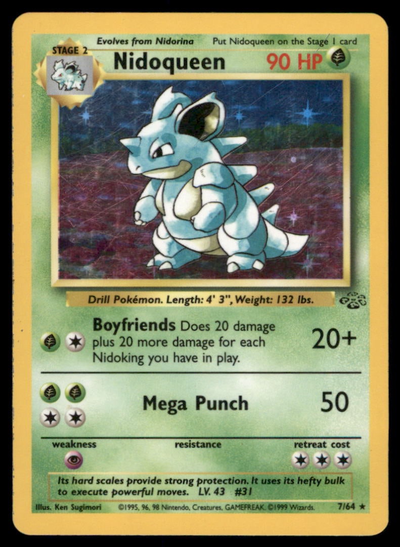 Nidoqueen (7) Jungle #07/64 Holo Pokemon Card (1 of 2)