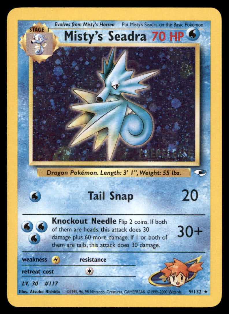 Misty's Seadra (Prerelease) WoTC Promo #009/132 Holo Pokemon Card (1 of 2)