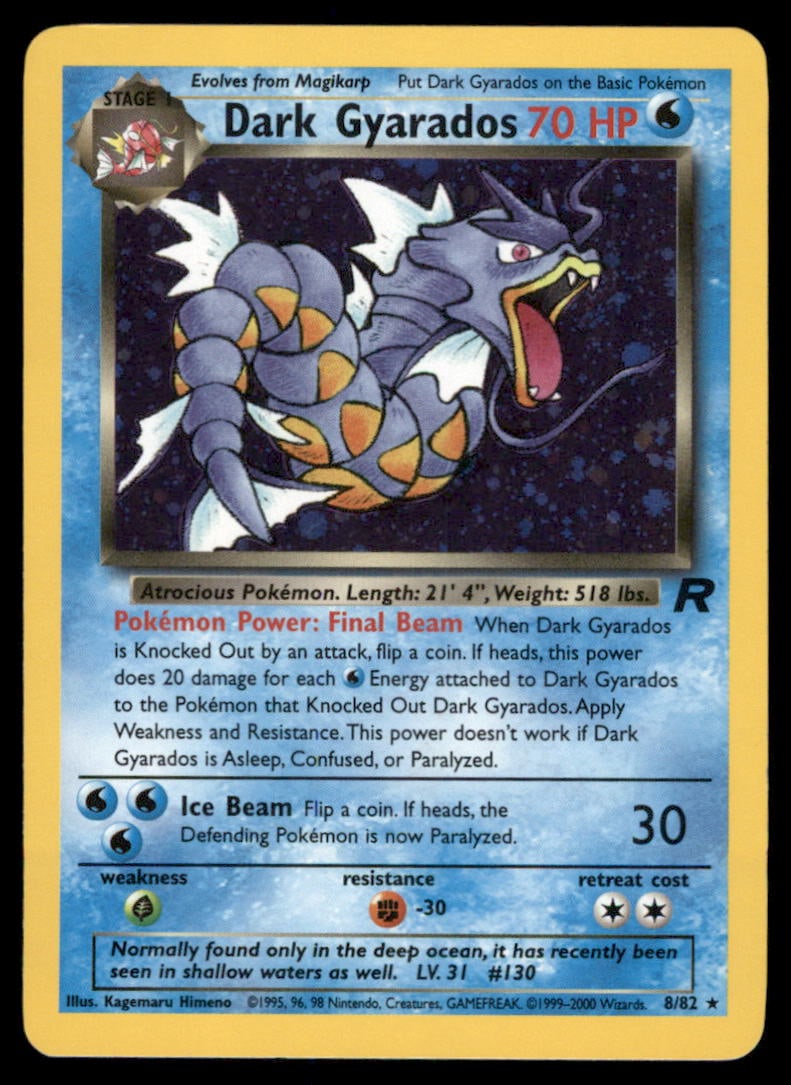 Dark Gyarados (8) Team Rocket #08/82 Holo Pokemon Card (1 of 2)