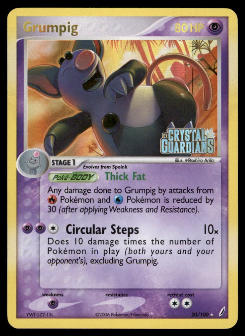 Grumpig Crystal Guardians #20/100 Holo Pokemon Card (1 of 2)