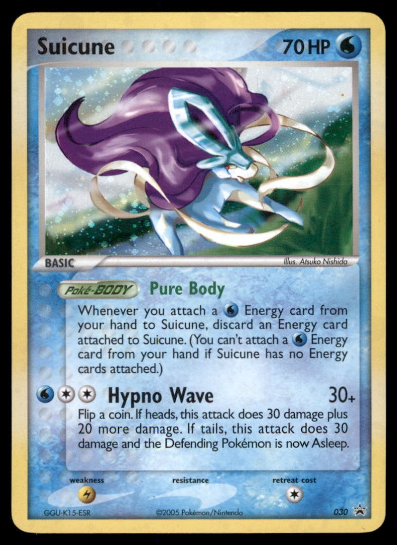 Suicune Nintendo Promos #030 Holo Pokemon Card: We offer combined shipping on multiple items. Buyers may also arrange their own shipping. LiveShipping is a separate and independent option for shipping that is NOT a part of the auction house or thei