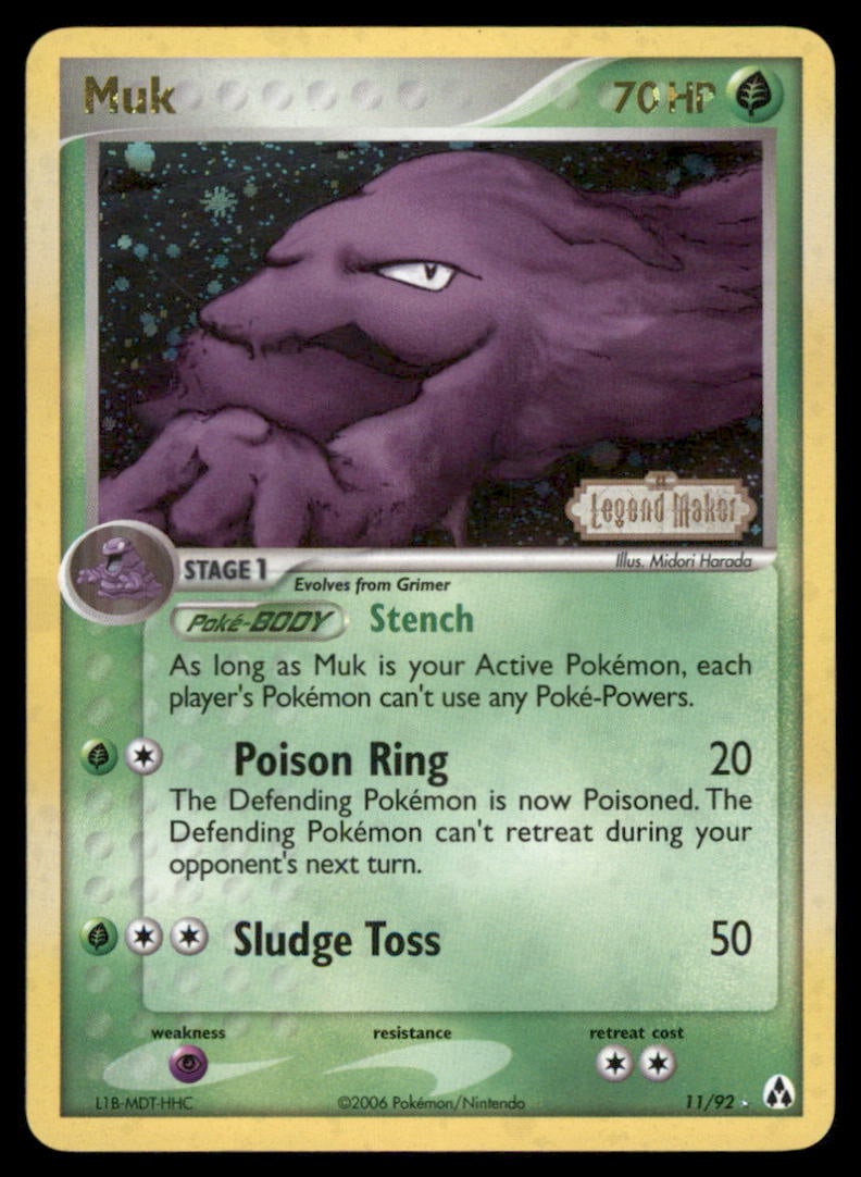 Muk Legend Maker #11/92 Holo Pokemon Card (1 of 2)