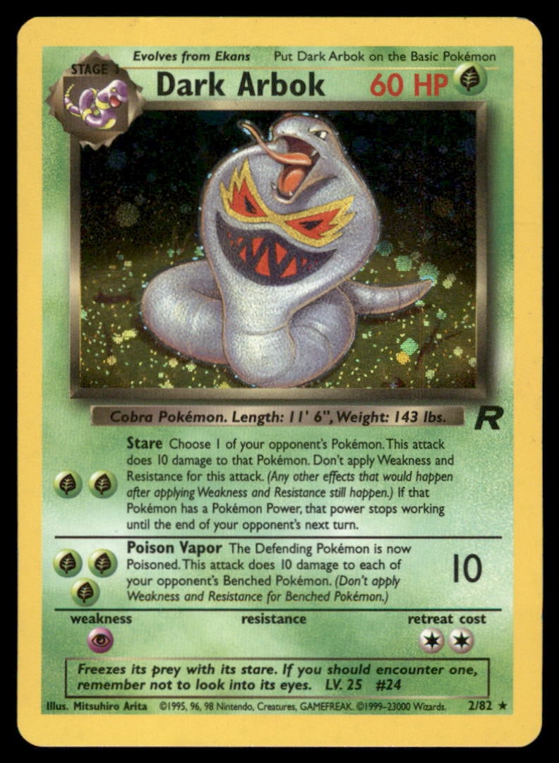 Dark Arbok (2) Team Rocket #02/82 Holo Pokemon Card (1 of 2)
