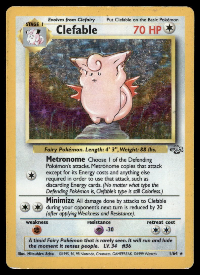 Clefable (1) Jungle #01/64 Holo Pokemon Card: We offer combined shipping on multiple items. Buyers may also arrange their own shipping. LiveShipping is a separate and independent option for shipping that is NOT a part of the auction house or thei