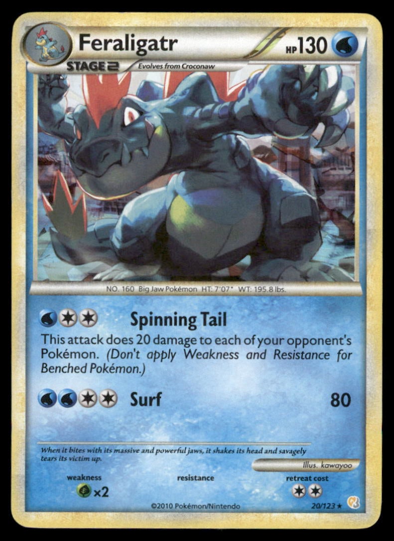 Feraligatr HeartGold SoulSilver #20/123 Holo Pokemon Card (1 of 2)
