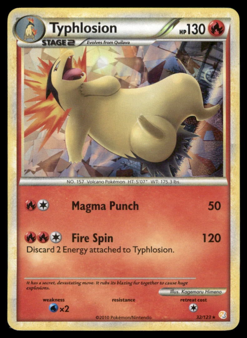 Typhlosion HeartGold SoulSilver #32/123 Holo Pokemon Card: We offer combined shipping on multiple items. Buyers may also arrange their own shipping. LiveShipping is a separate and independent option for shipping that is NOT a part of the auction house or thei