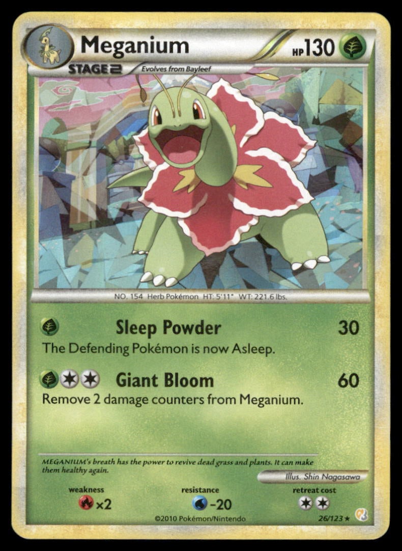 Meganium HeartGold SoulSilver #26/123 Holo Pokemon Card (1 of 2)