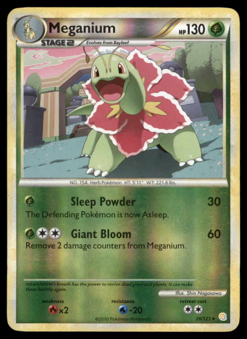 Meganium HeartGold SoulSilver #26/123 Holo Pokemon Card (1 of 2)