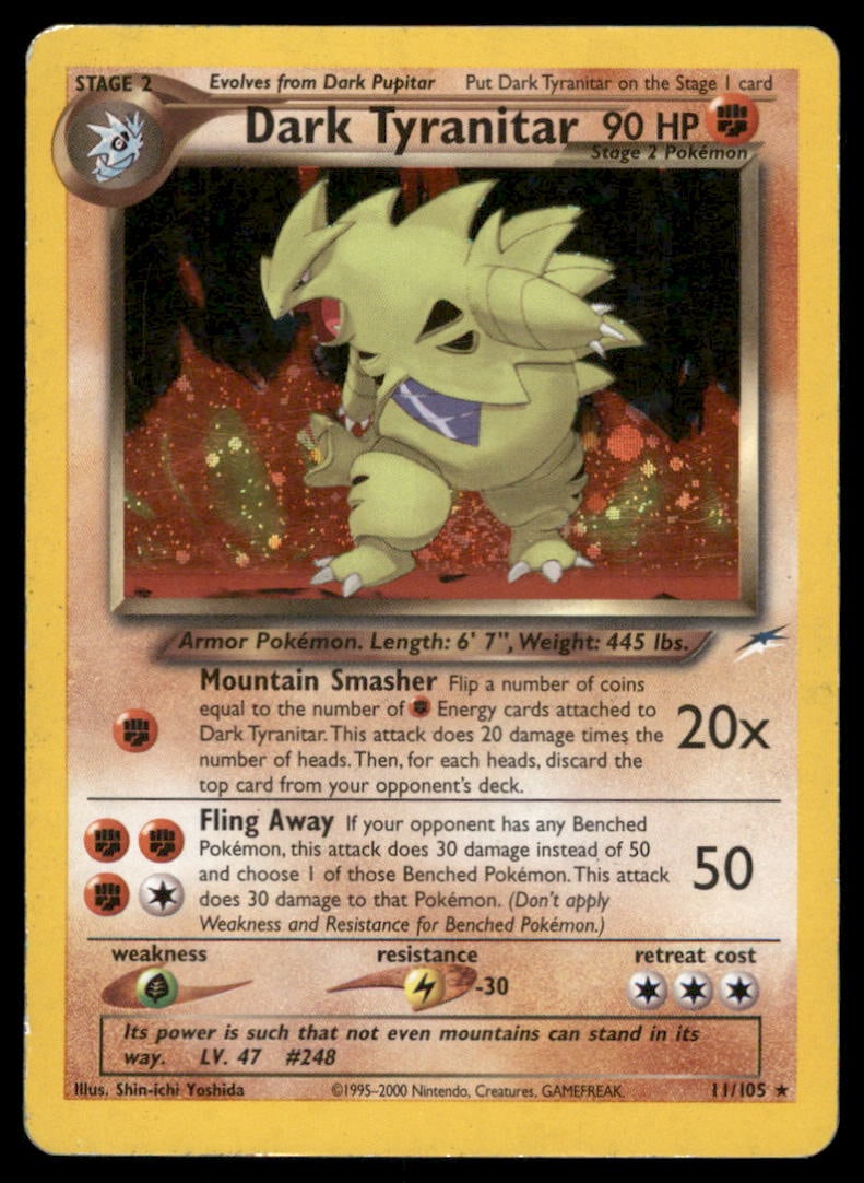 Dark Tyranitar Neo Destiny #011/105 Holo Pokemon Card (1 of 2)