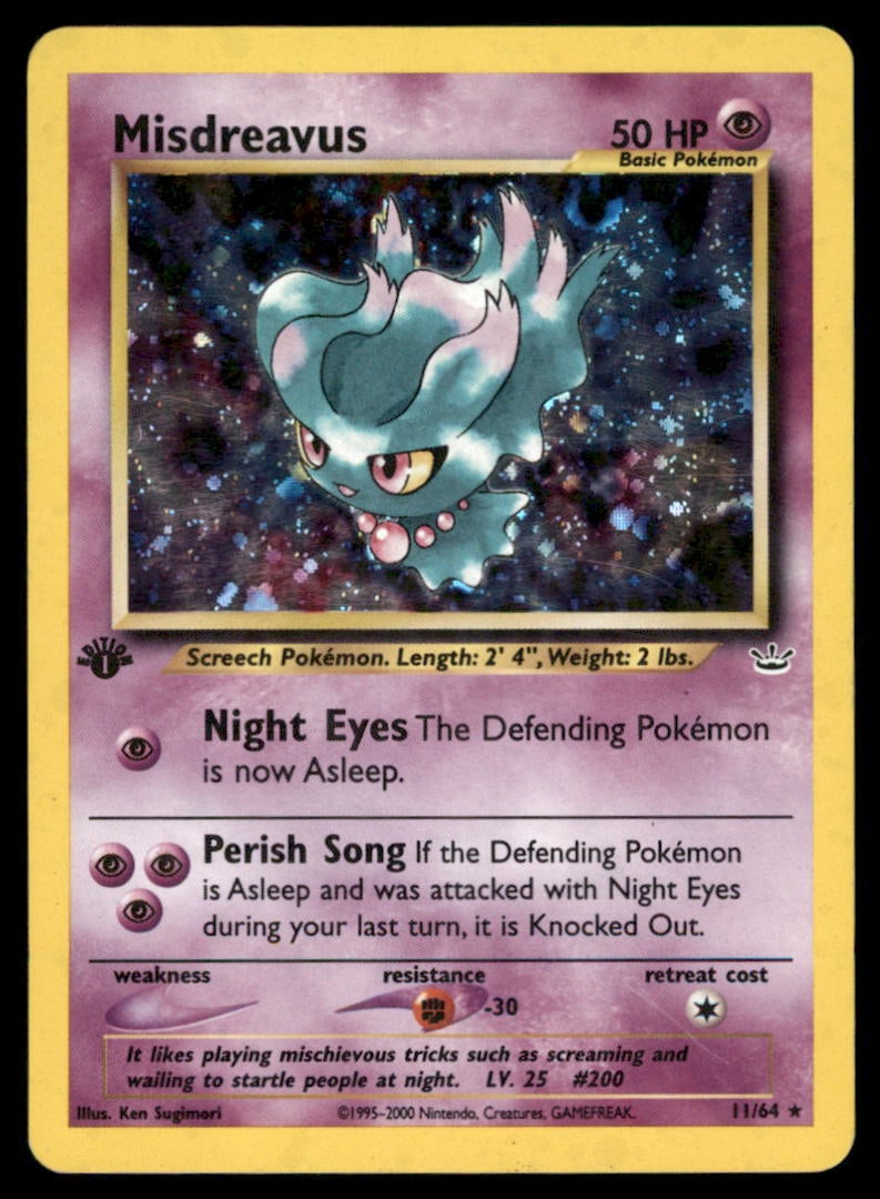 Misdreavus Neo Revelation #11/64 Holo Pokemon Card (1 of 2)
