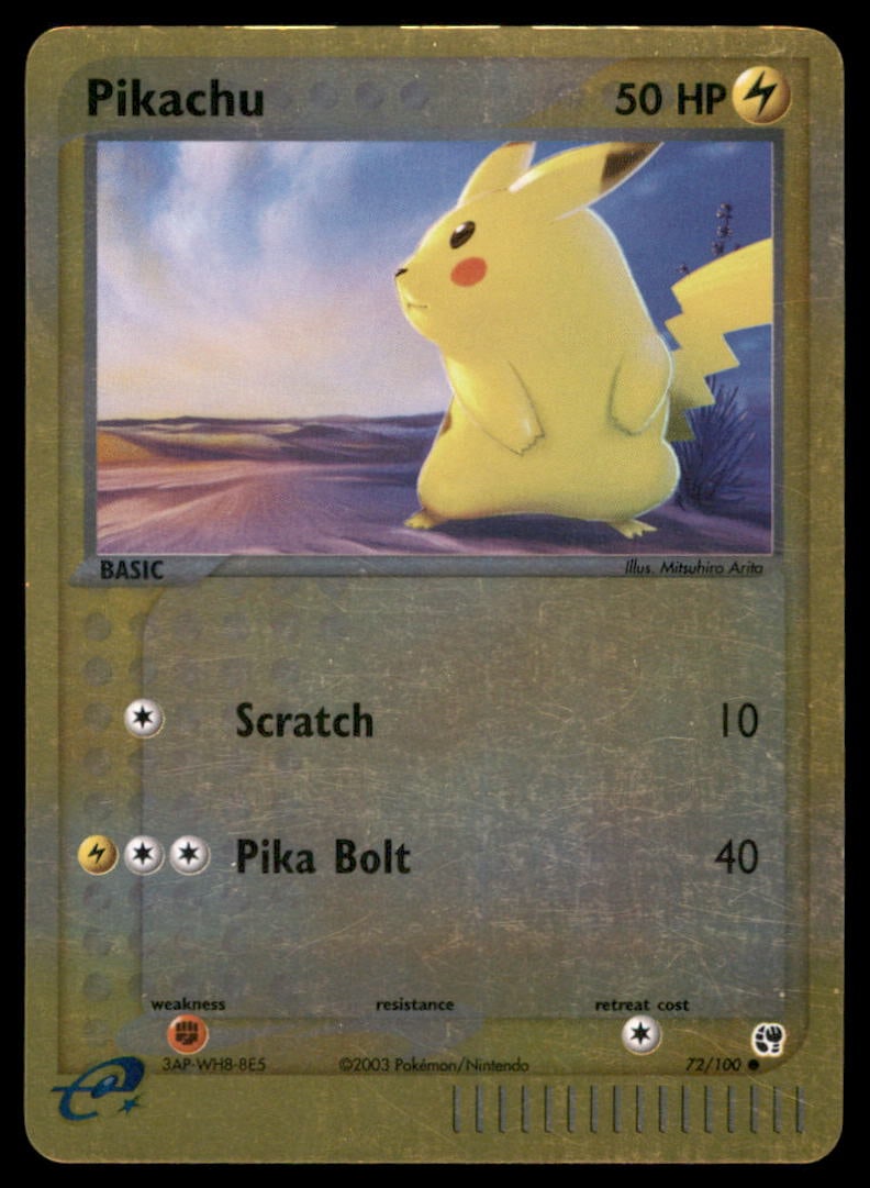 Pikachu Sandstorm #72/100 Holo Pokemon Card (1 of 2)