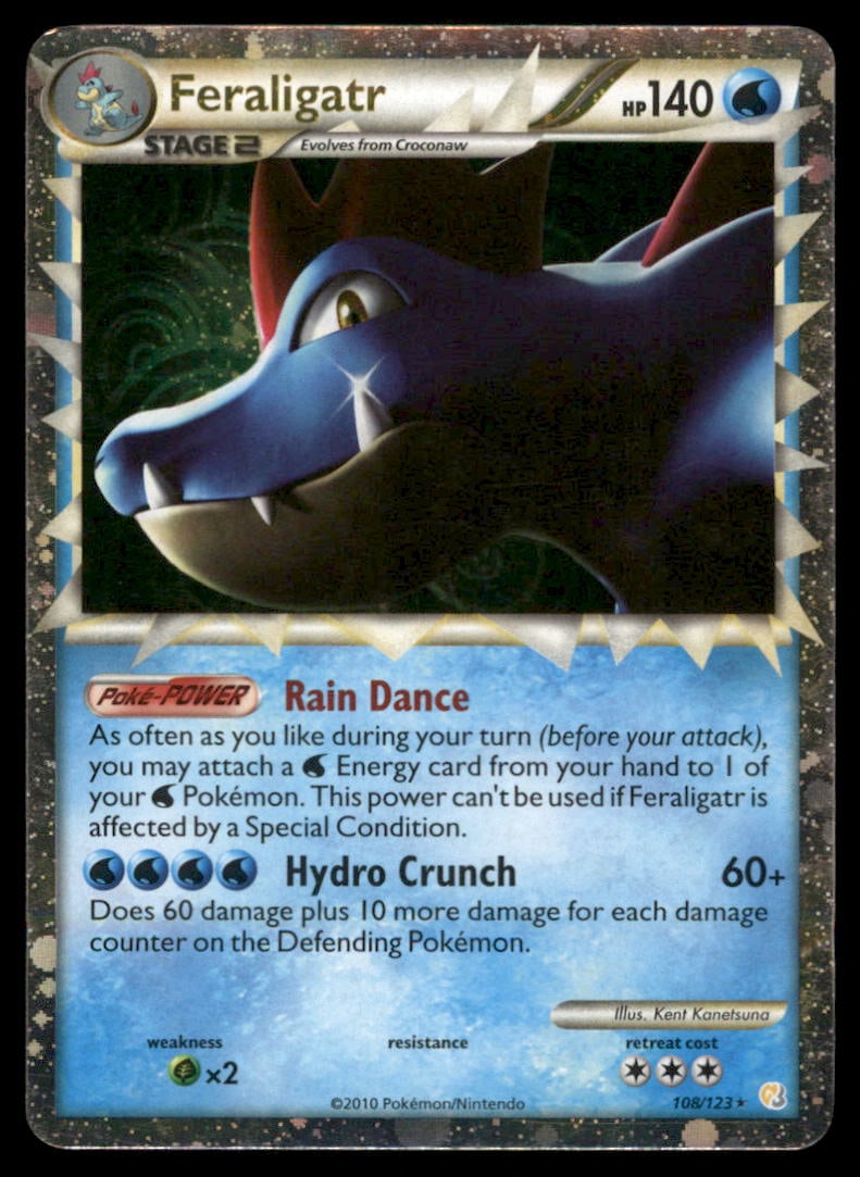 Feraligatr (Prime) HeartGold SoulSilver #108/123 Holo Pokemon Card (1 of 2)