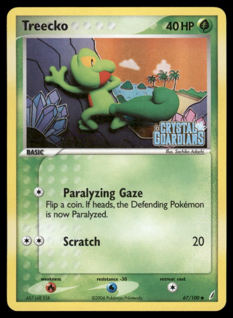 Treecko Crystal Guardians #67/100 Holo Pokemon Card (1 of 2)