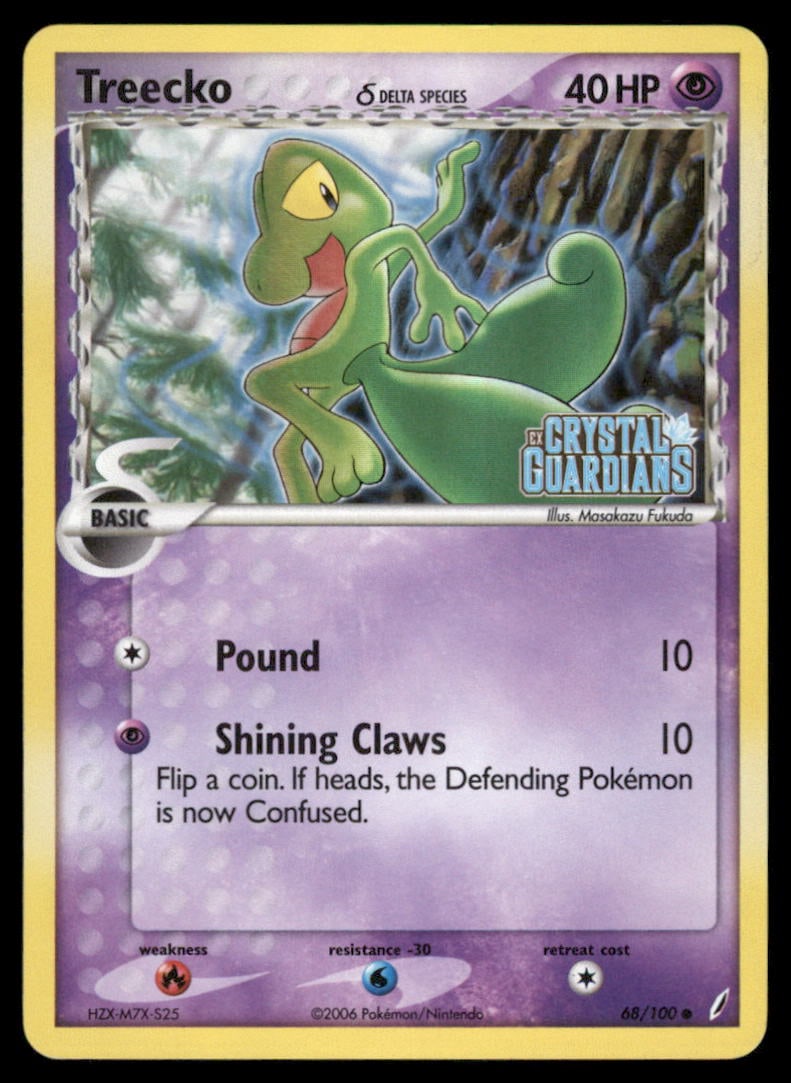 Treecko (Delta Species) Crystal Guardians #68/100 Holo Pokemon Card (1 of 2)