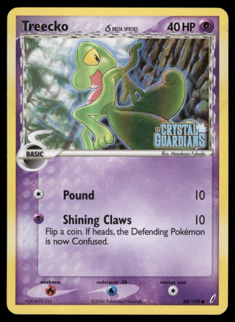 Treecko (Delta Species) Crystal Guardians #68/100 Holo Pokemon Card (1 of 2)