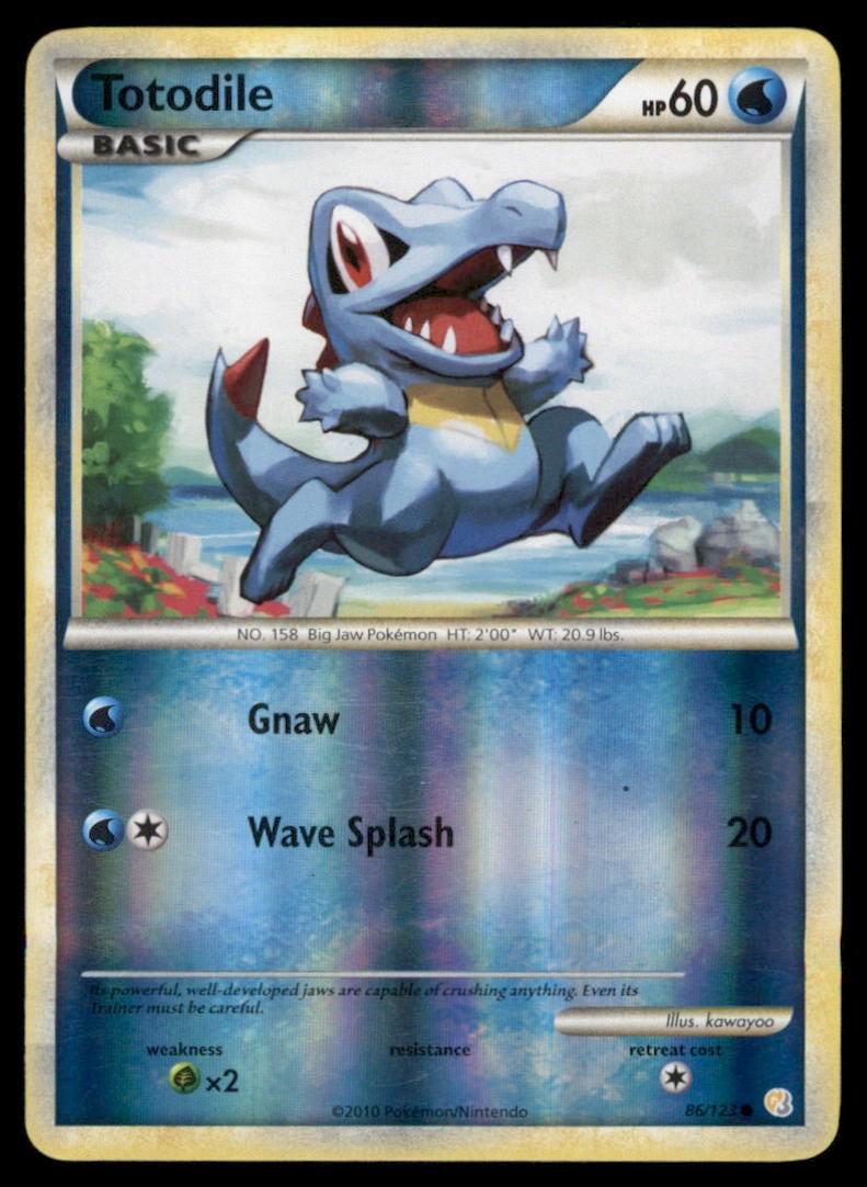 Totodile HeartGold SoulSilver #86/123 Holo Pokemon Card (1 of 2)