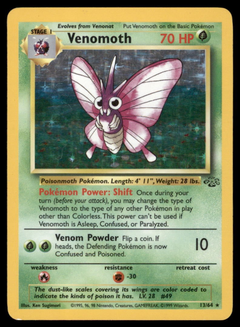 Venomoth (13) Jungle #13/64 Holo Pokemon Card: We offer combined shipping on multiple items. Buyers may also arrange their own shipping. LiveShipping is a separate and independent option for shipping that is NOT a part of the auction house or thei