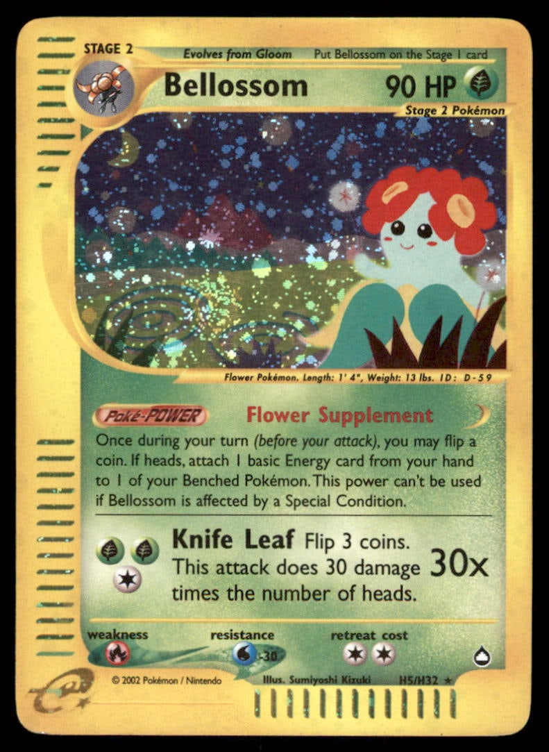 Bellossom (H5) Aquapolis #H05/H32 Holo Pokemon Card (1 of 2)