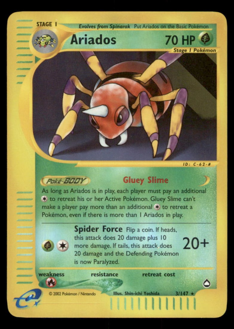 Ariados Aquapolis #003/147 Holo Pokemon Card: We offer combined shipping on multiple items. Buyers may also arrange their own shipping. LiveShipping is a separate and independent option for shipping that is NOT a part of the auction house or thei