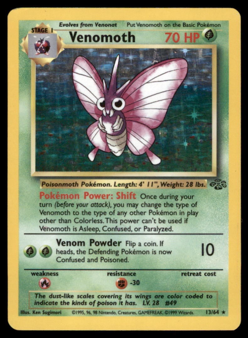 Venomoth (13) Jungle #13/64 Holo Pokemon Card: We offer combined shipping on multiple items. Buyers may also arrange their own shipping. LiveShipping is a separate and independent option for shipping that is NOT a part of the auction house or thei